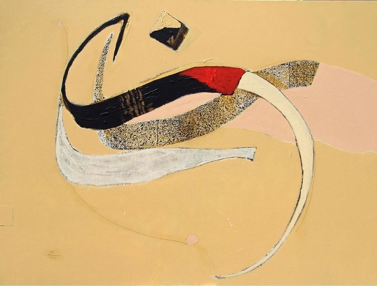 Ali Hassan, Noon 3, 2009, Mixed media on canvas, 59 x 78.5&rdquo;