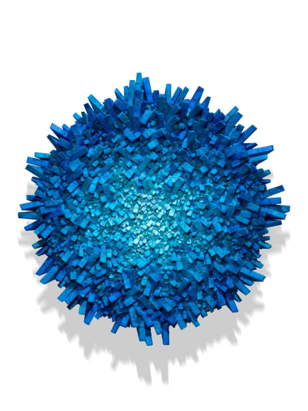 Chun Kwang Young, Aggregation 24 - FE014 (Star 3), 2024, mixed media with Korean mulberry paper, 100 cm tondo (39.4 inches)