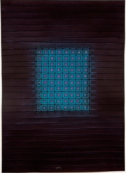 Sohan Qadri,  Isa , 2007, Ink and dye on paper, 55 x 39&quot;