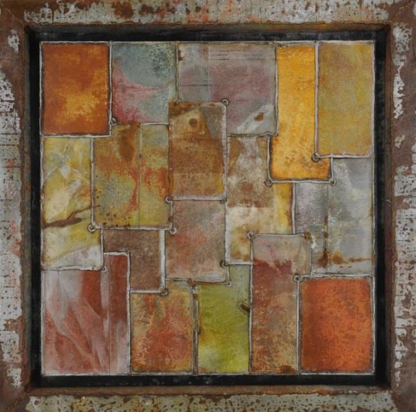 Julie Kimono, 2009, Pure pigment on steel, 48 x 48&quot;