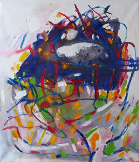 , Agon, 2000, oil on canvas, 27.5 x 23.6 inches