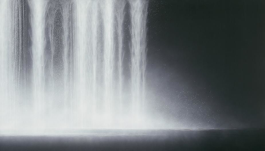 Hiroshi Senju, Waterfall, 2009, Natural pigments on Japanese mulberry paper,121.9x213.4cm