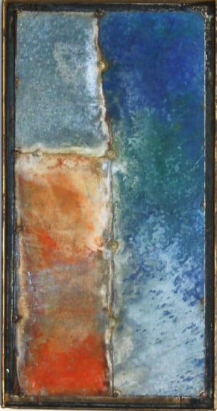 Nathan Slate Joseph,  Small Space , 2006, Pure pigment on galvanized steel, 9.5 x 18.5&quot;