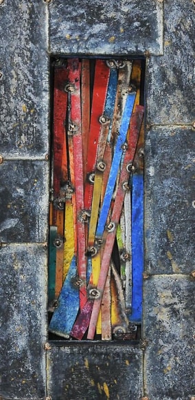 Earteasons 6, 2011, pure pigment on steel, 24 x 12 inches