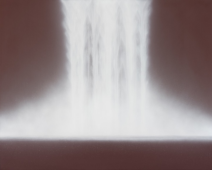 Hiroshi Senju, Waterfall, 2019, natural pigments on Japanese mulberry paper mounted on board