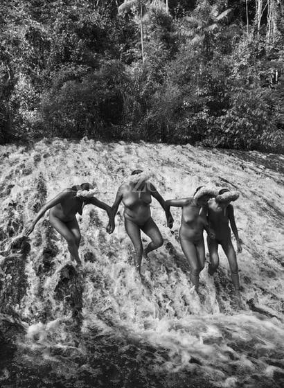 Sebasti&atilde;o Salgado, Zo&#039;e bathing, State of Para, Brazil, 2009, gelatin silver print, 50 x 36 inches/173 x 91.4 cm. &copy; Sebasti&atilde;o Salgado/Amazonas Images