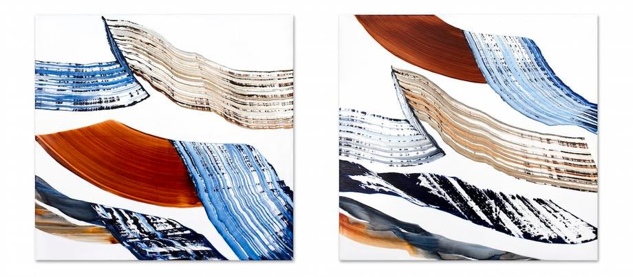 , Ricardo Mazel, Bhutan PF 28 &amp;amp; 29, 2016, Oil on linen, 40 x 84 inches/102 x 214 cm