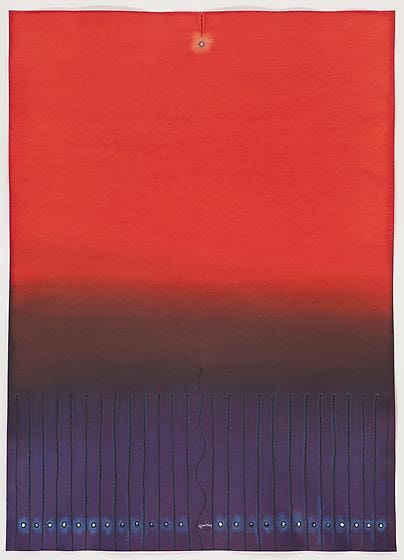 , Sohan Qadri, Dan V, 2009, ink and dye on paper, 55 x 39 inches