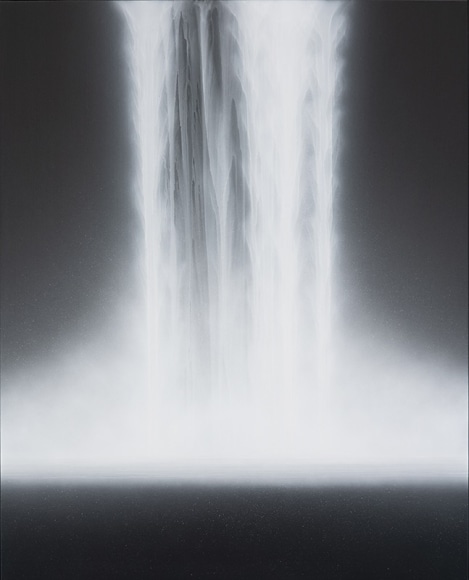 Hiroshi Senju, Waterfall, 2019, natural pigments on Japanese mulberry paper mounted on board