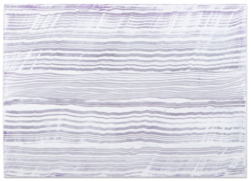 Ricardo Mazal, White Over Violet 3, 2016, oil on linen, 50 x 70 inches/127 x 177.8 cm