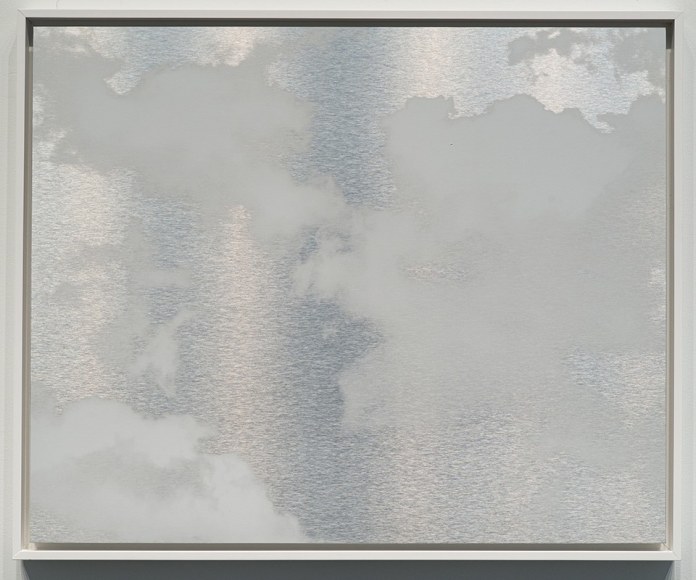Miya Ando, Kumo (Cloud) January 4 2021 2:59 PM NYC, 2021, ink on aluminum composite, 65 x 79 x 5 cm (25.5 x 31 x 2 inches)