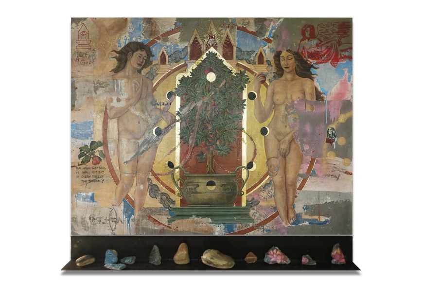 Pannaphan Yodmanee, Cosmic Mother of the Universe (painting), 2024, mixed media on linen, 160 x 200 cm (63 x 78.7 inches)