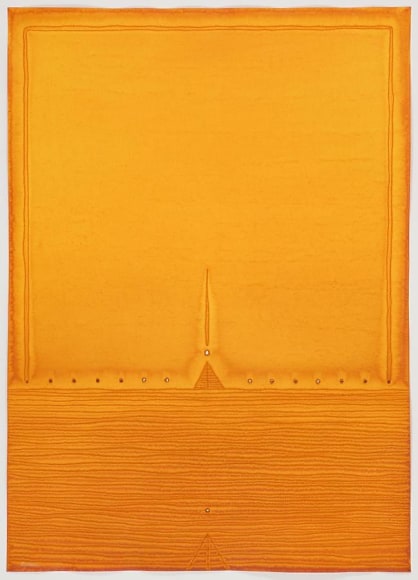 Sohan Qadri, Pushya, ink and dye on paper, 55 x 39.5 inches