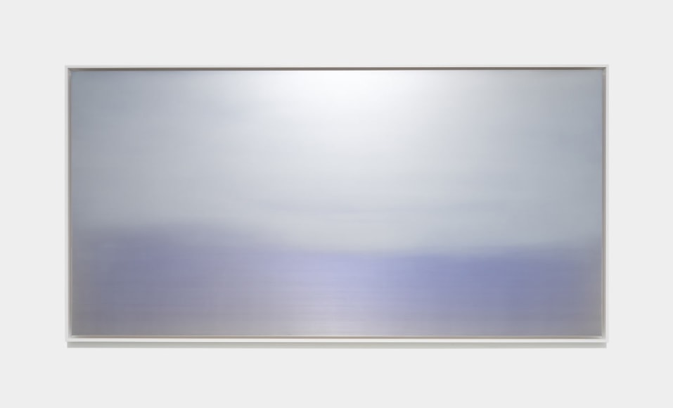 Hamon (A Cloud-like Pattern On The Edge Of A Sword) Morning Mist, 2024,dye, pigment, resin &amp;amp; urethane on aluminum, 48 x 96 inches/122 x 244 cm