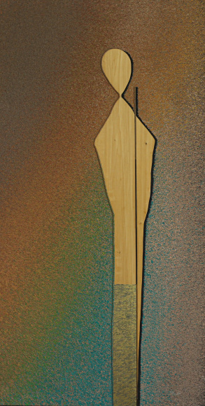 Lee Waisler, Sentinal, 2021, mixed media on canvas, 213.4 x 106.7 cm (84 x 42 inches)