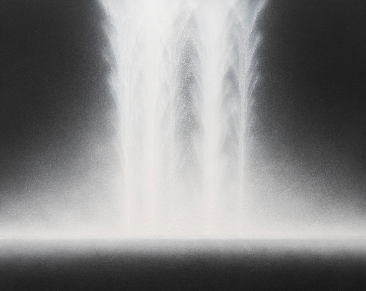 Hiroshi Senju, Waterfall, 2018, natural pigments on Japanese mulberry paper mounted on board, 28.7 x 35.8 inches/73 x 91 cm