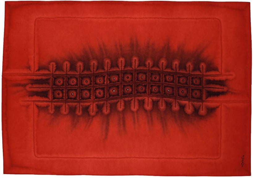 Utsava II, 2004, Ink &amp;amp; dye on paper, 33 x 45&quot;