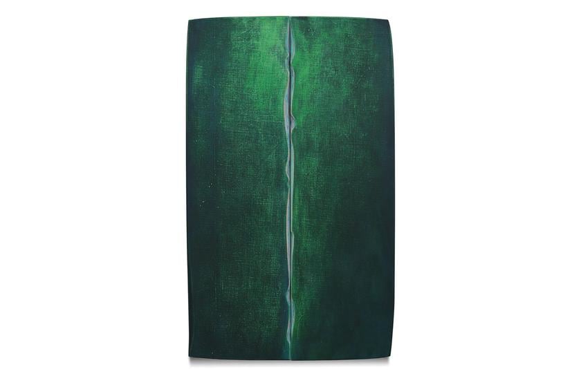 , Amazon, 2014, acrylic and fabric on wood, 40 x 24 inches