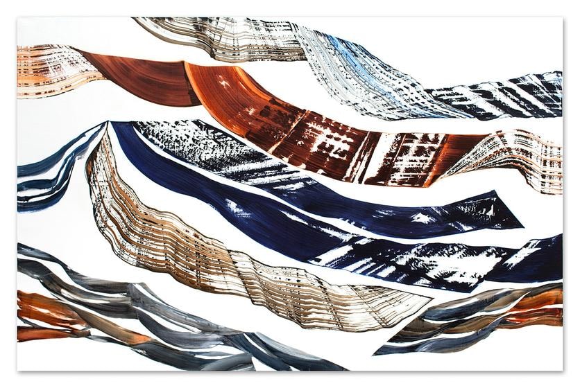 , Bhutan PF 3, 2014, oil on linen, 78 x 120 inches/198 x 305 cm