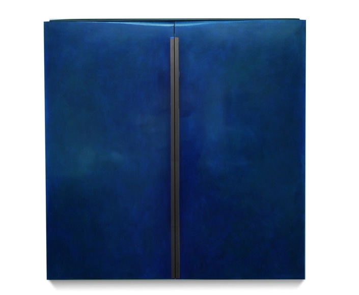 Robert Yasuda, Amakua, 2021, acrylic on fabric on wood, 182.9 x 182.9 centimeters (72 x 72 inches)