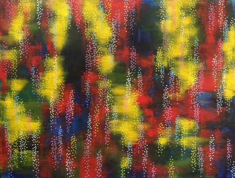 Hosook Kang, Lake, 2014, acrylic on canvas, 134.6 x 175.3 cm (53 x 69 inches)