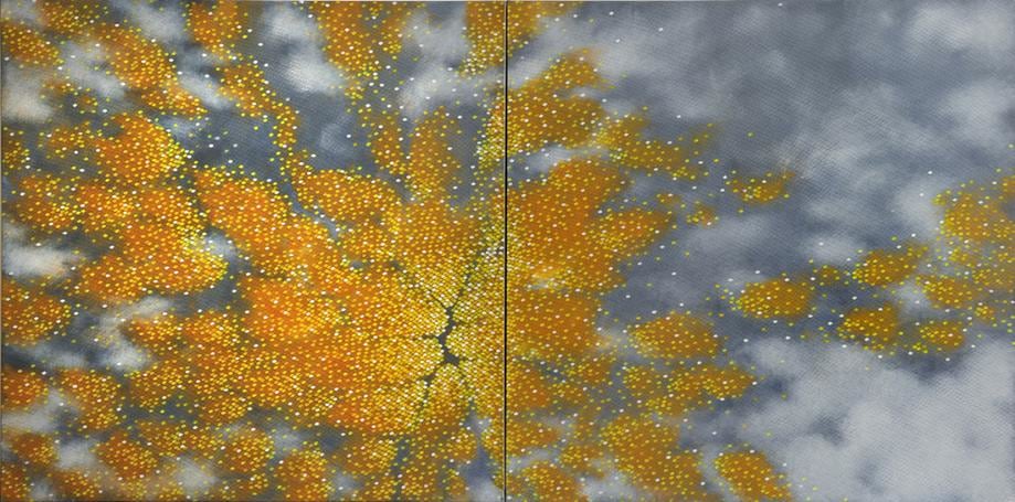 , Hosook Kang, Expansion 6, 2014, acrylic on canvas, 48 x 96 inches / 122 x 243.8 cm.