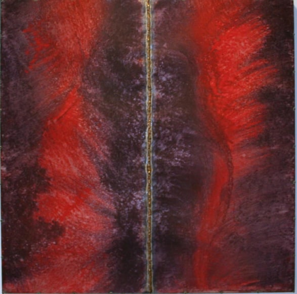 Nathan Slate Joseph,  Line Drawing Violet/Violet , 2006, Pure pigment on galvanized steel, 48 x 48 x 2&quot;