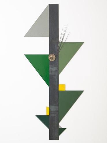 Merrill Wagner, New Weed, 2006-11, rust preventive paint on steel, 85.5 x 38 inches