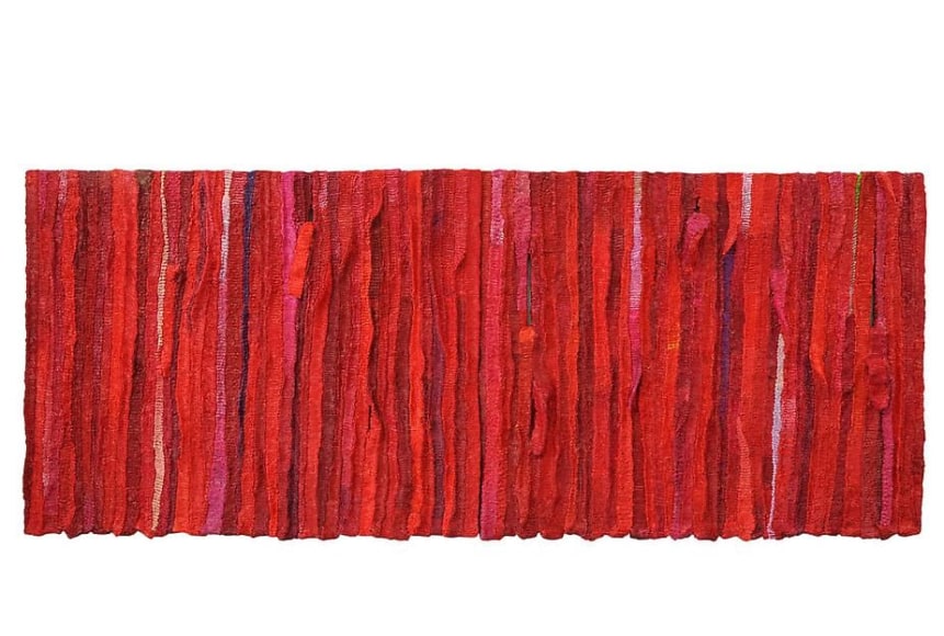 Tear, 2012, mixed media on canvas, 41.3 x 102.4 x 2.4 inches