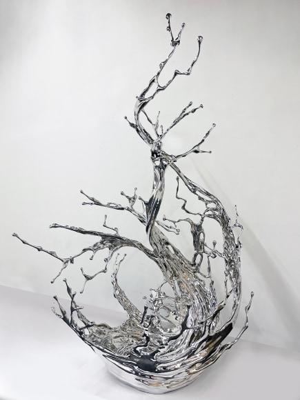 Zheng Lu, Water in Dripping - Clear Sound, 2020, stainless steel, 290 x 200 x 170 cm (114.1 x 78.8 x 66.8 inches)