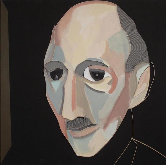 , Leee Waisler, Otto Frank, 2002, Acrylic and wood on canvas, 36 x 36 inches/91 x 91 cm