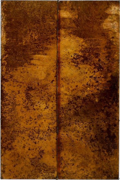 Nathan Slate Joseph, Twin Twin Two, 2005, Pure pigment on galvanized steel, 24 x 36 x 2&quot;