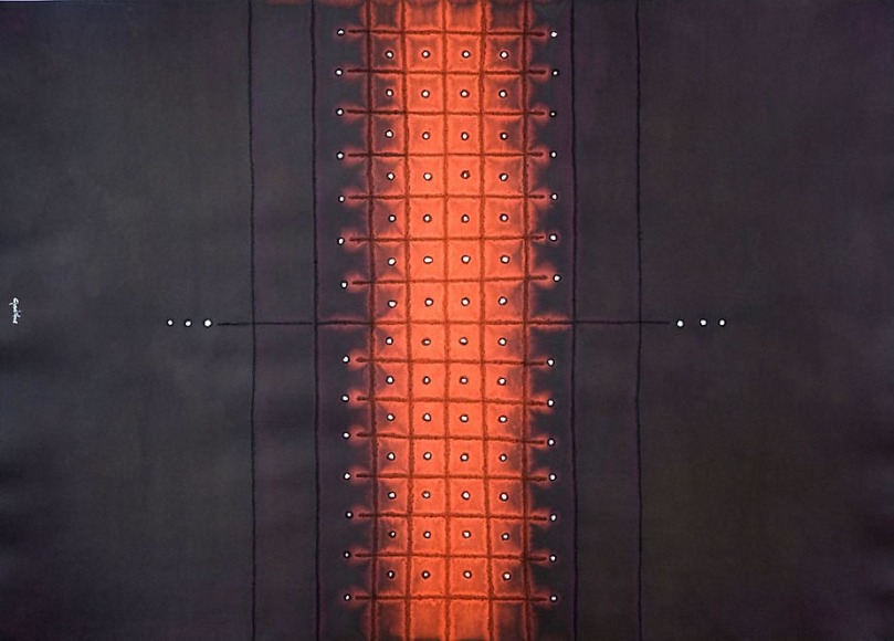 Agamas, 2008, Ink and dye on paper, 39 x 55&quot;