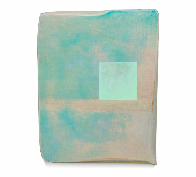 Robert Yasuda, Maluhia, 2022, acrylic on fabric on wood, 45.7 x 35.6 cm (18 x 14 inches)