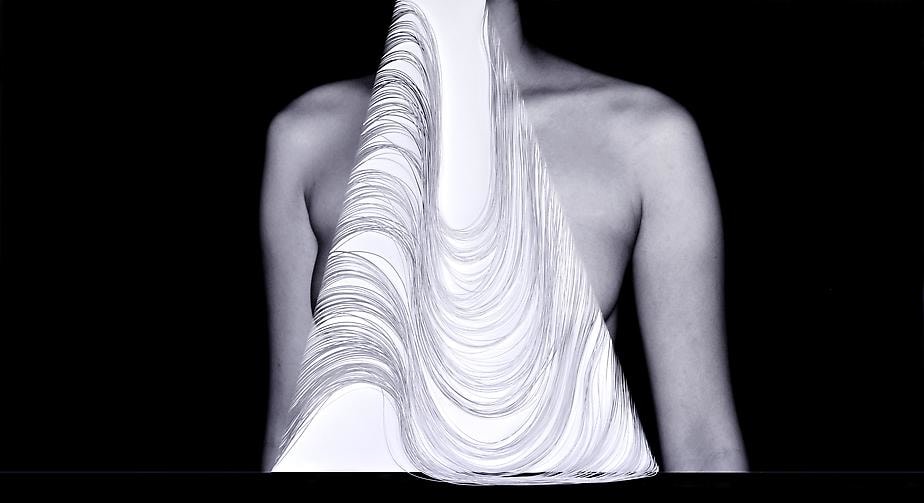 Kamolpan Chotvichai, Breast, 2013, digital c-print and hand cut paper, 121 x 63 cm, edition 1/5