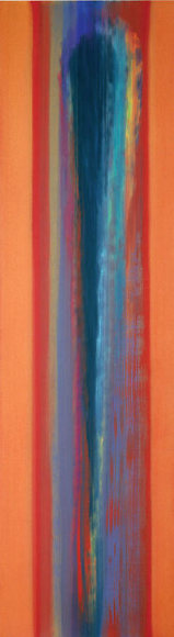 Bonnard at Bhubaneshwar, 2008, Acrylic on linen, 94.5 x 25.5&quot;