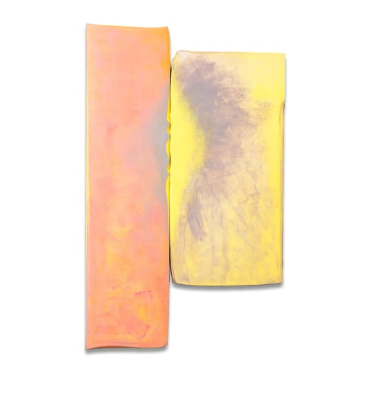 Junction, 2022, acrylic on fabric on wood, 55 x 34 inches/139.7 x 86.4 cm