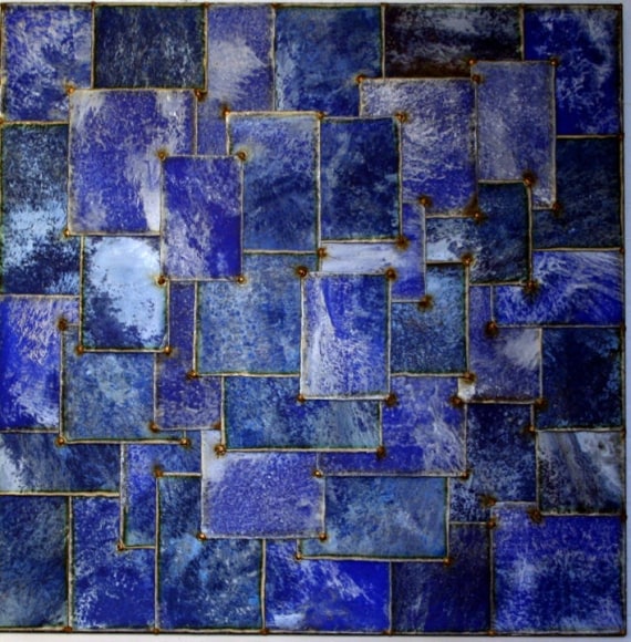 Nathan Slate Joseph,  Read My Life , 2006, Pure pigment on galvanized steel, 48 x 48 x 2&quot;