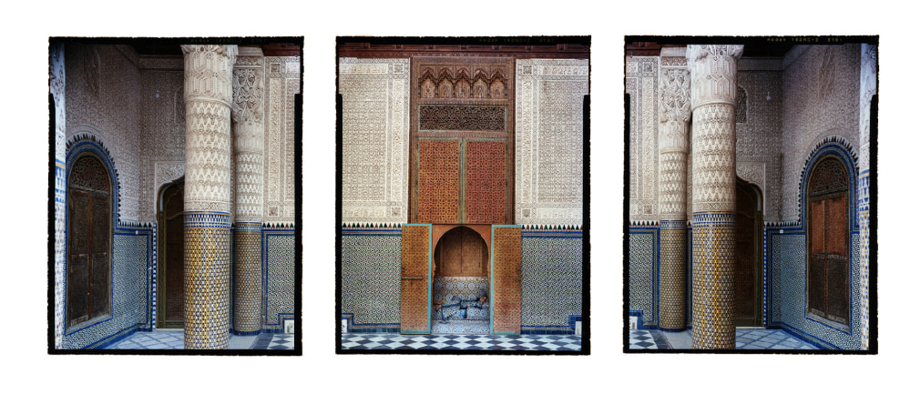 Lalla Essaydi, Harem #6, 2009, chromogenic prints mounted to aluminum with a UV protective laminate, 152.4 x 365.8 cm (60 x 144 inches)