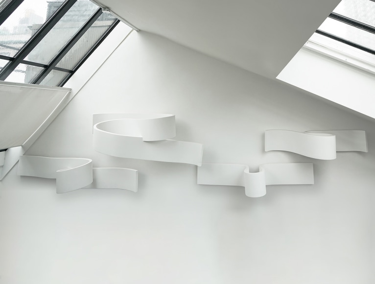 Ghiora Aharoni, Rondolinear Sculptures, 2004–present, unique plaster and wood sculptures, dimensions vary