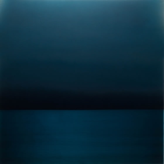 , Perception Kon (Navy), 2016, pigment, dye, urethane and resin on aluminum, 36 x 36 inches/91.5 x 91.5 cm