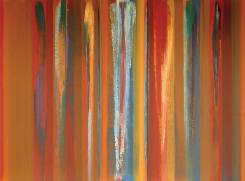 The Sound of Ganga, 2008, Acrylic on linen, 94.5 x 128.75&quot;