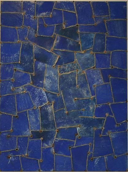 , Nathan Slate Joseph, Rajasthan Blue, 2006, pure color pigment on galvanized steel, 48 x 36 x 2 inches