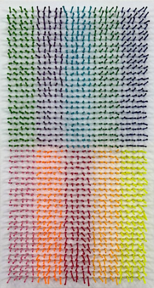 Osi Audi, Goosebumps 4, 2023, yarn on canvas, 66 x 35.6 x 6.4 cm (26 x 14 x 2.5 inches)