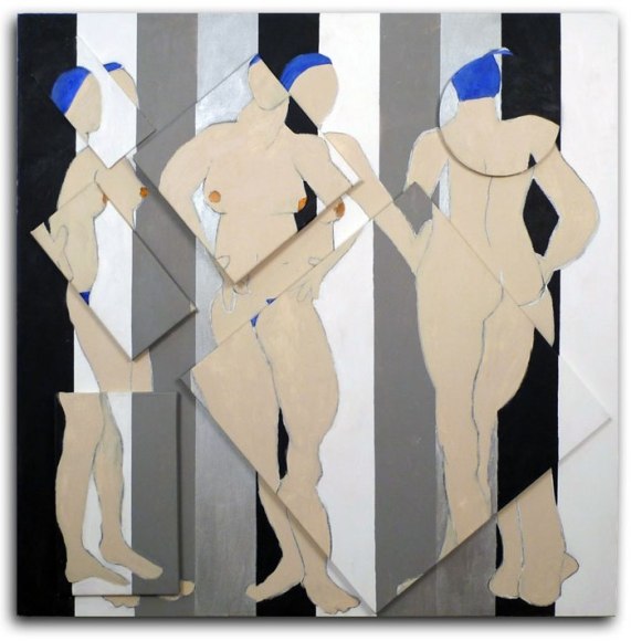 Susan Weil, Figure Turning, 2008, acrylic on multiple canvases, 152.4 x 152.4 cm (60 x 60 inches)