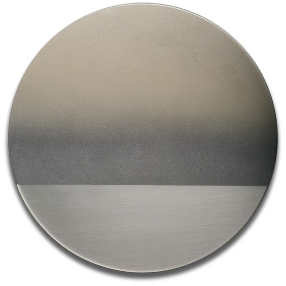 Miya Ando, Gold Silver Mandala, 2017, pigment, urethane and resin on aluminum, diameter: 20 inches/50.8 cm