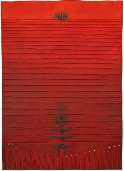 Sohan Qadri, Sunyata X, 2008, Ink and dye on paper, 55 x 39&quot;