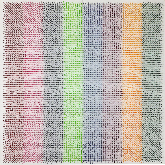 Osi Audi, Goosebumps 7, 2024, yarn on canvas, 96.5 x 96.5 x 16.5 cm (38 x 38 x 2.5 inches)