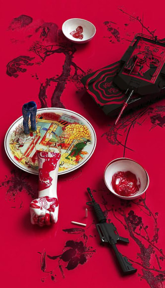 Blue Jean Blues - O Yun, 2012, digital print, 82.7 x 47.2 inches