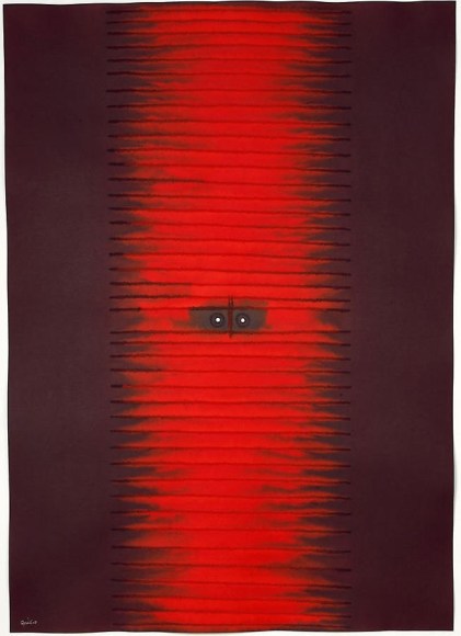 Sohan Qadri, Sansara II, 2007, Ink and dye on paper, 55 x 39"